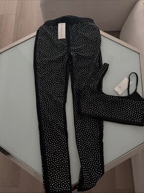 Mother of Pearl Black Studded Leggings